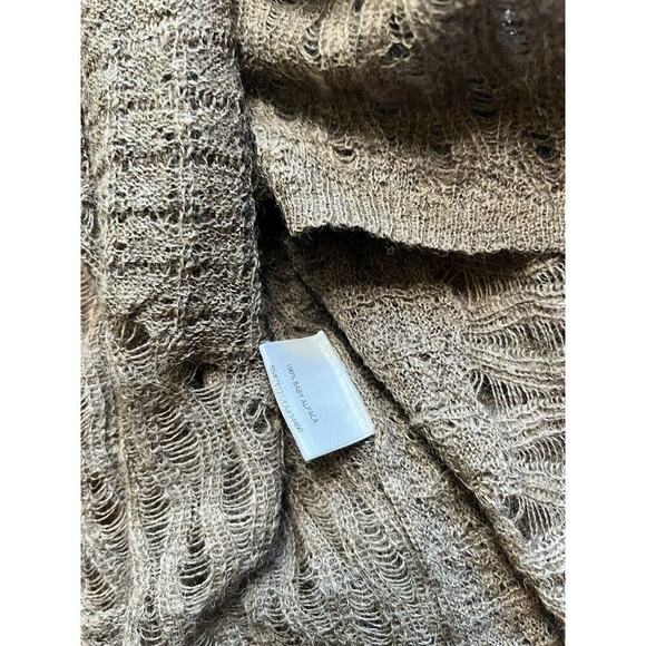 Eileen Fisher Womens Large Brown 100% Baby Alpaca Open Knit Drape Vest - Picture 7 of 7